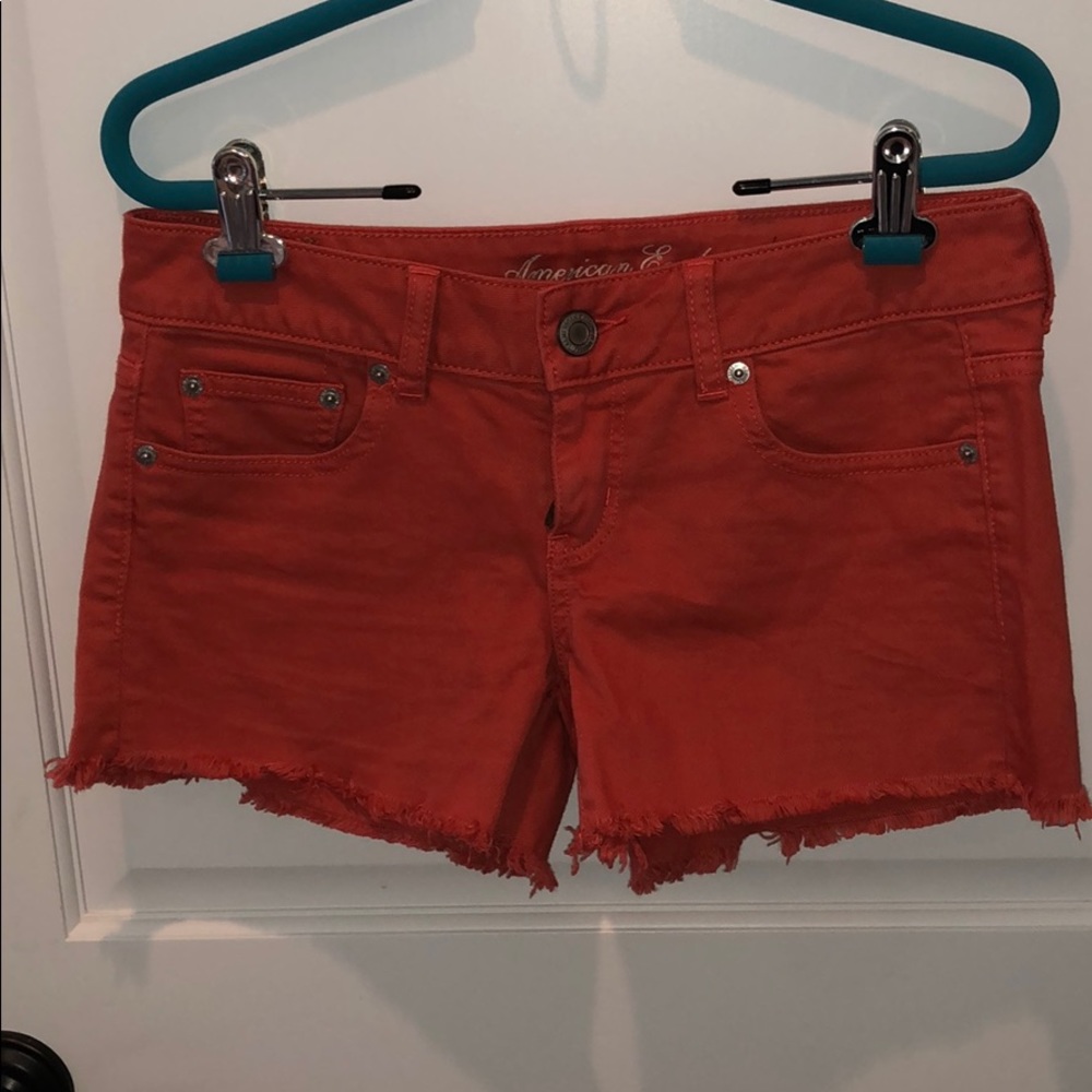 Burnt orange American eagle jean shorts